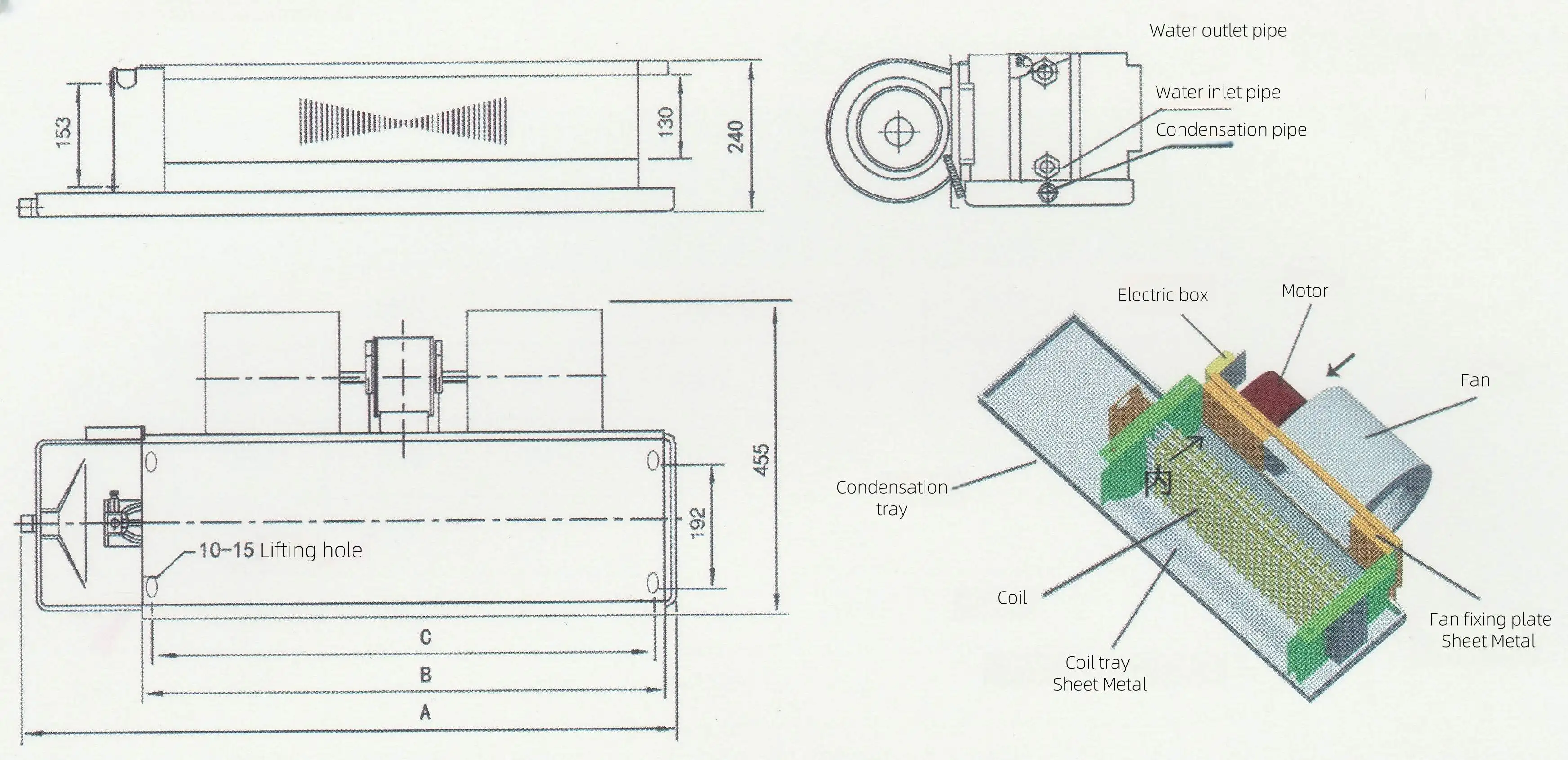 Fan Coil Unit, 600~2000cfm, 18000~61000Btu, FCU - detail 12