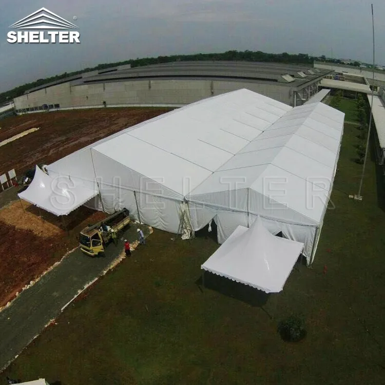 Shelter-structure Project in Indonesia 15x60m White Marquee Tent 15x40m 15x30m Transparent Tenda Roder Large Event Wedding Tent