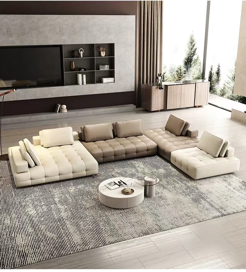 客厅7座l形皮革模块化沙发套装家具现代豪华意大利模块化沙发 - Buy 客厅7座l形皮革模块化沙发,现代豪华意大利模块化沙发,意大利皮革别墅l ...