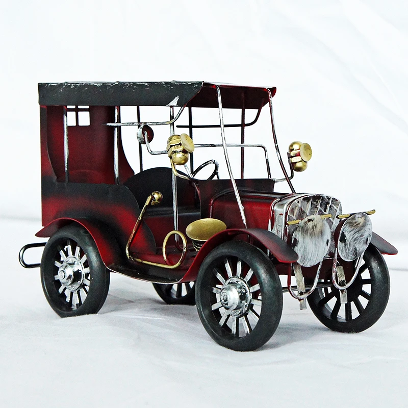 New Classical Nostalgic Iron Model Metal Cabinet Bookshelf TV Cabinet Vintage Car Model