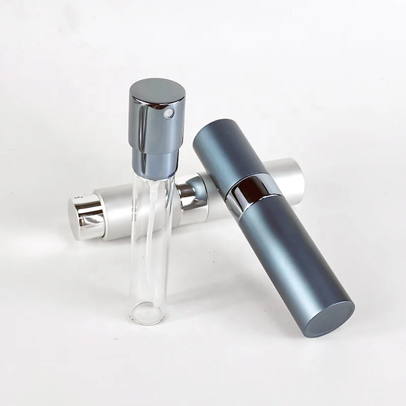 Mini Refillable Portable Travel 5ml 10ml Twist Aluminium Pump Sprayer Perfume & Essential Oil Refill Bottle