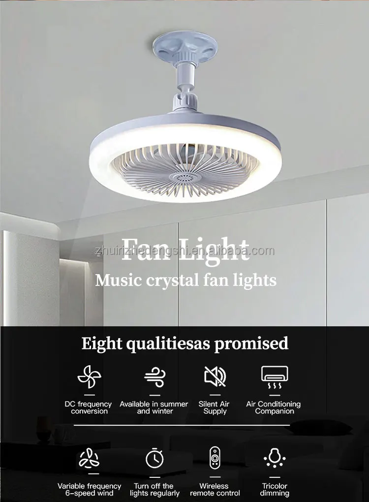 Hot Sale LED Lamp Fan E27 Three Color and 3600/6000K Screw Lamp Constant Ceiling Fan for Bedroom Living Room