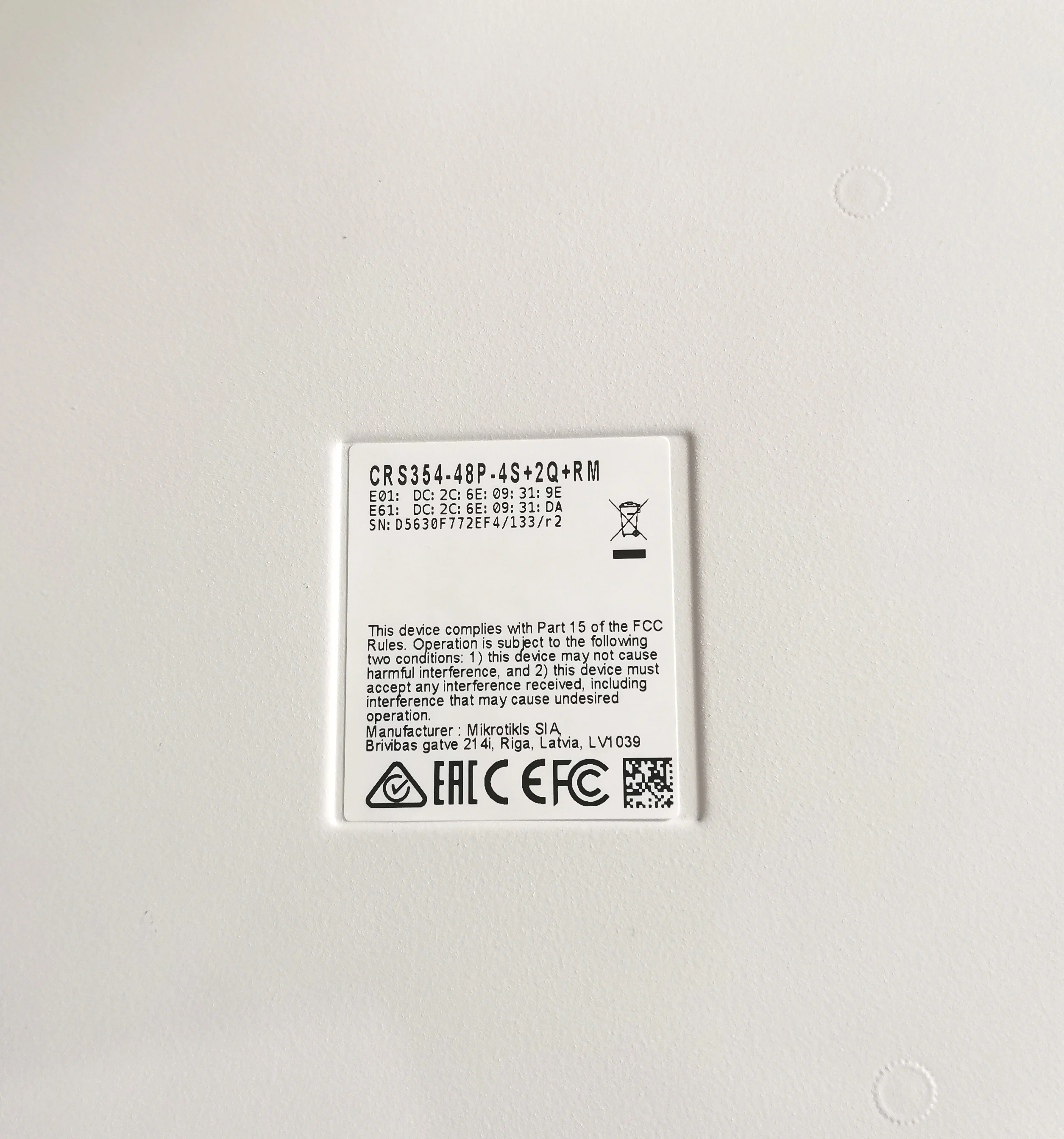 Mikrotik crs354 48p 4s 2q rm