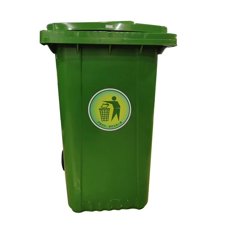 customized logo color street  360/240L hdpe plastic rectangle trash bins waste bin whit wheel