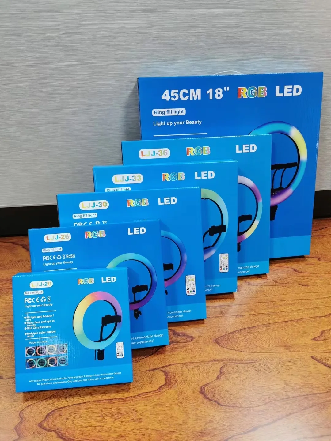 Anneau lumineux LED pour Selfie, 12 pouces, RGB, avec trépied, support de téléphone, lumière circulaire de bureau pour vidéo en direct