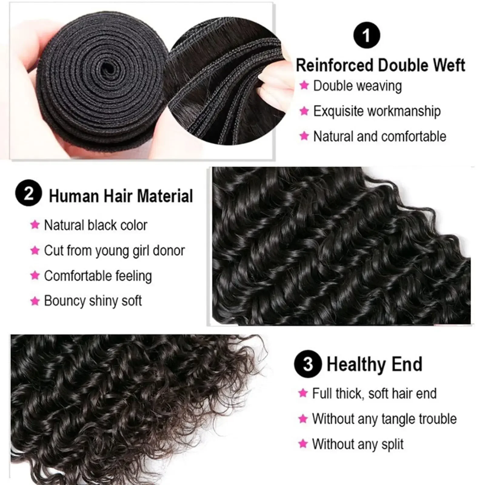 Deep Wave Brazilian Remy Hair Weave Extensions Deals_voghion.com