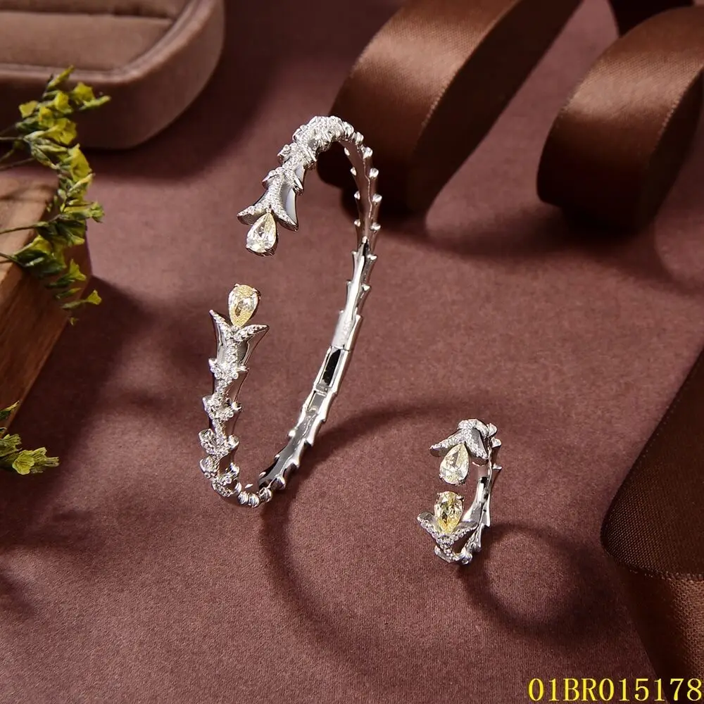 Wholesale Popular Zirconia Jewelry Set High Quality Bangles Ring 925