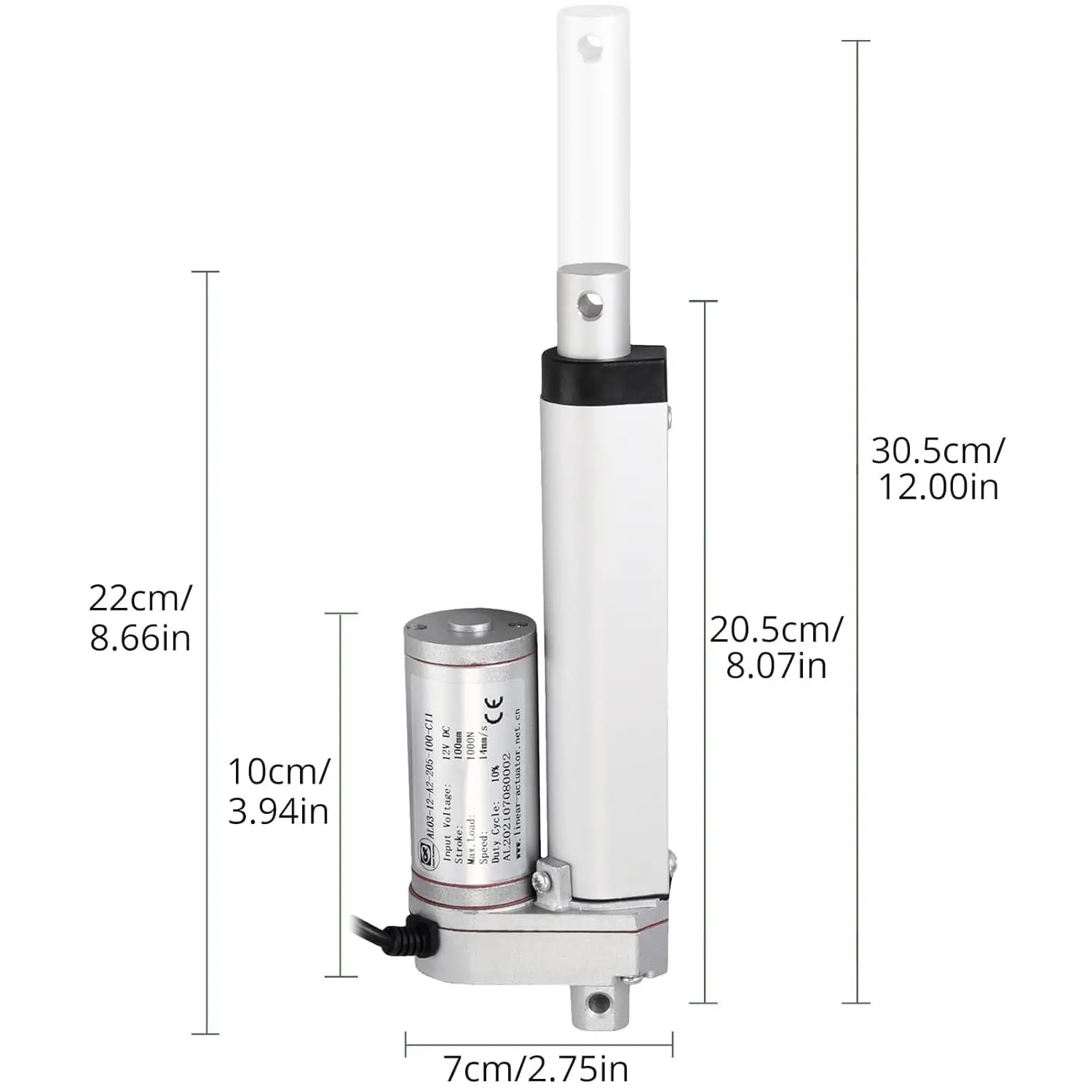 Powerful Actuator Waterproof IP66 for Industrial Push and Pull Applications 10-800mm Stroke Linear Actuator