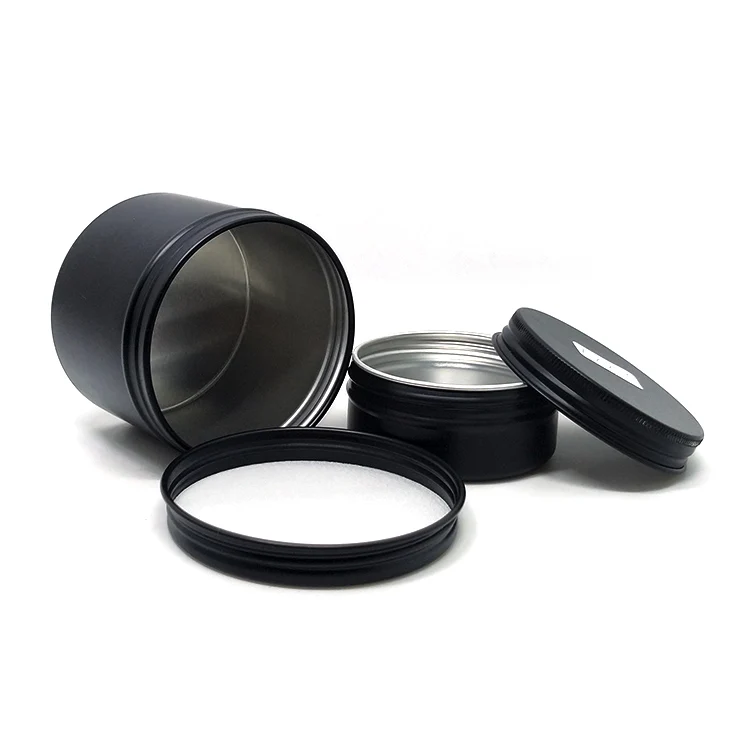 30g 50g 100g 200g 300g High Quality Silver Black Aluminum Jars Cosmetic Round Metal Tin Box