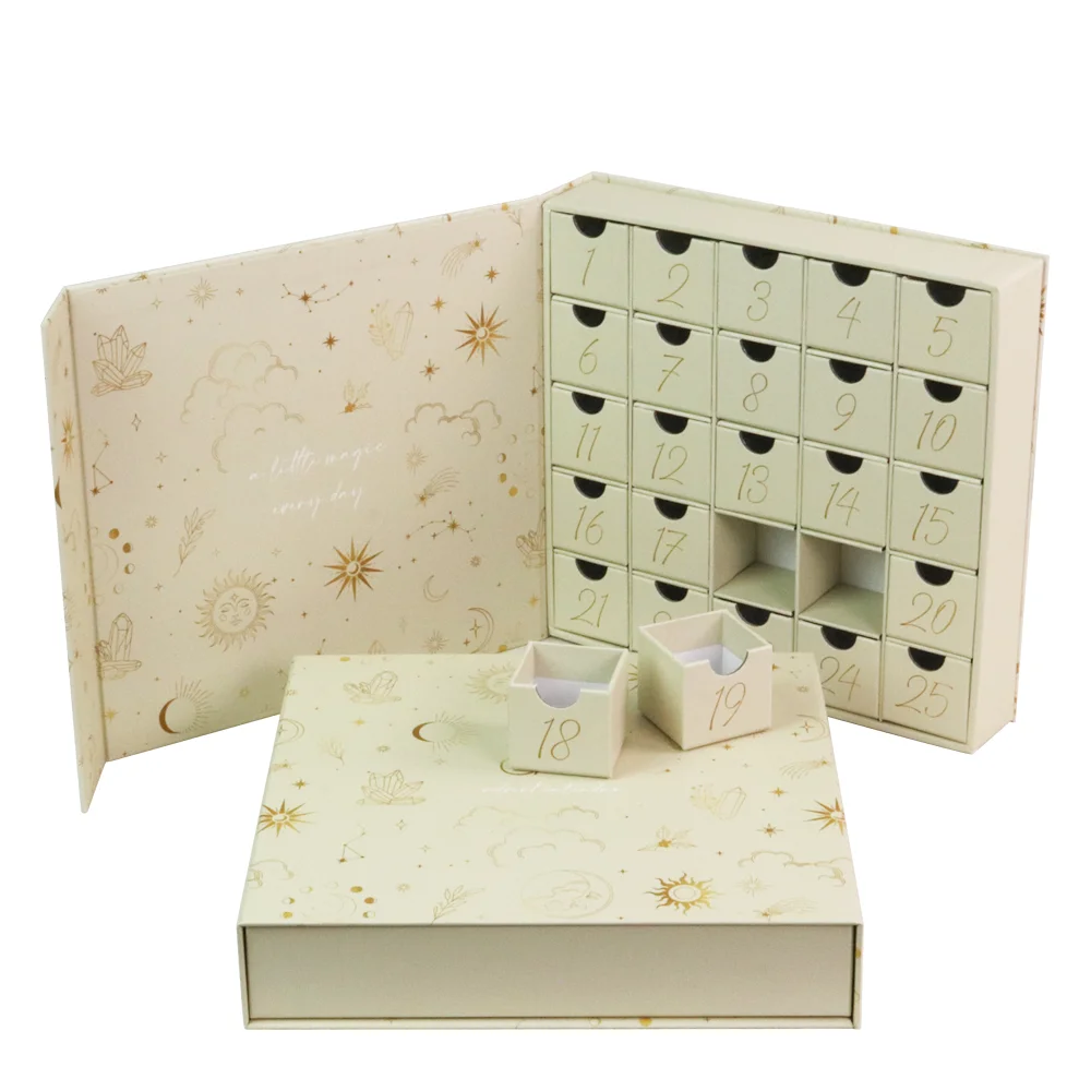 Custom Ramadan Christmas Chocolate Calendar Advent Boxes Paper Cosmetic
