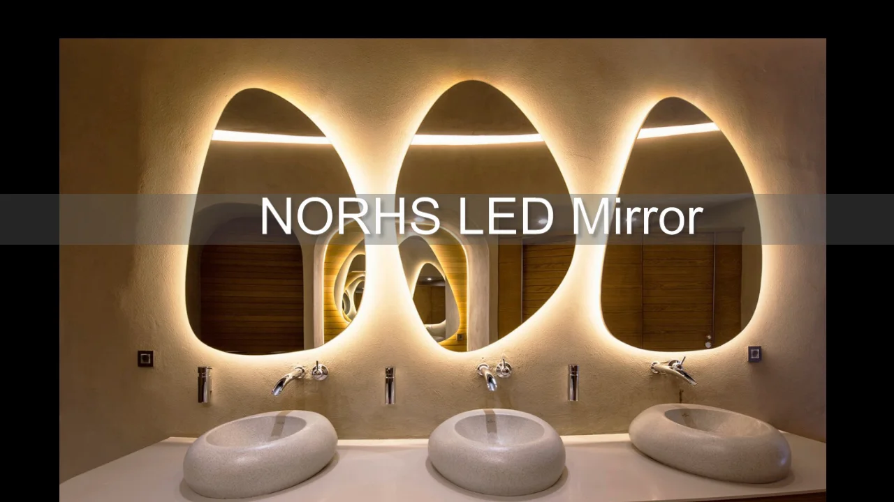 Norhs Frameless Large Led Behind Bathroom Art Mirror Smart Led Big