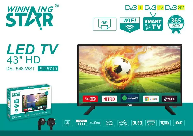 WINNING STAR ST-5710 43" FULL HD 1080P Smart Android LED TV AC/DC