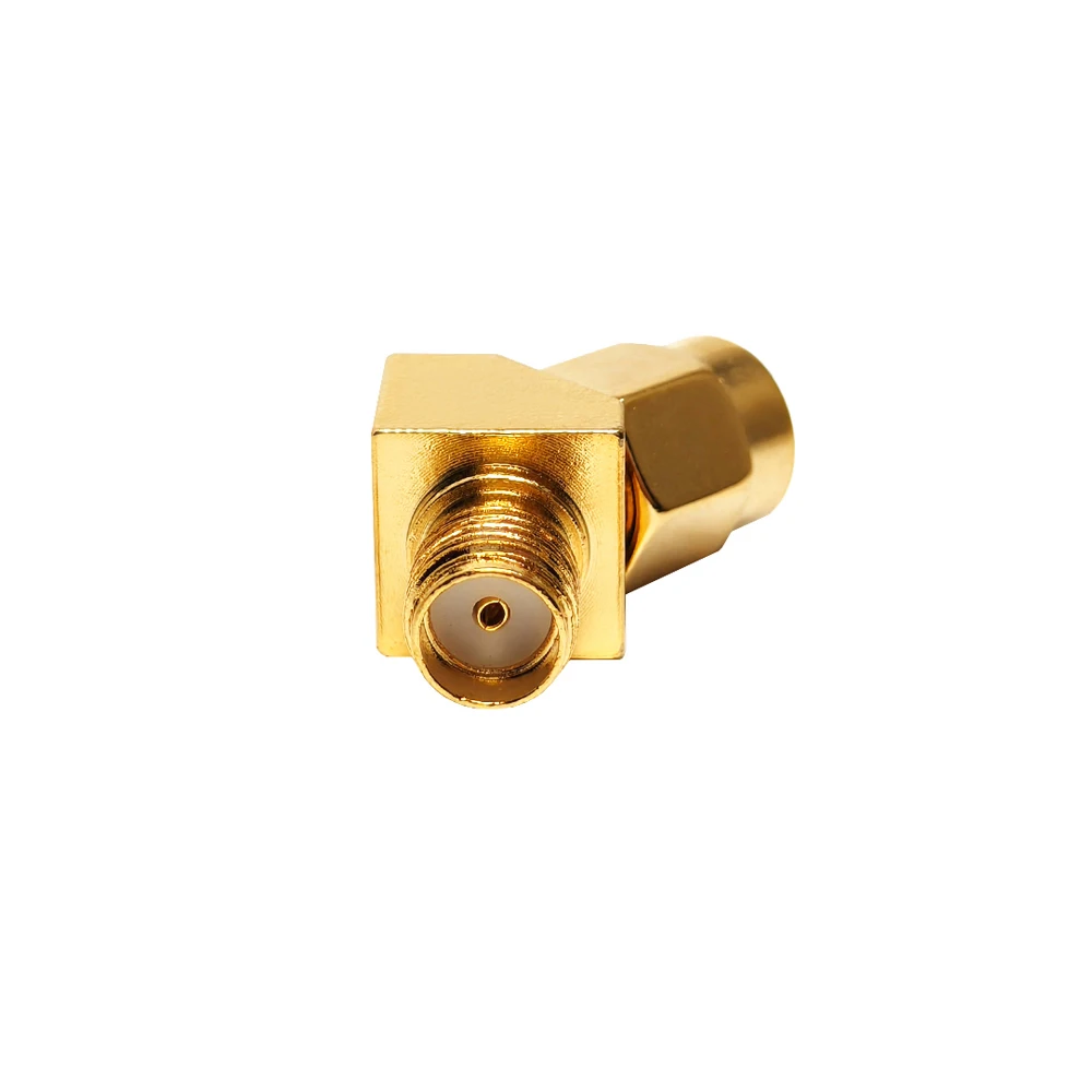  Right Angle Connector 45° Male to Female Precision Brass Body Gold Plated Adapter for Communication