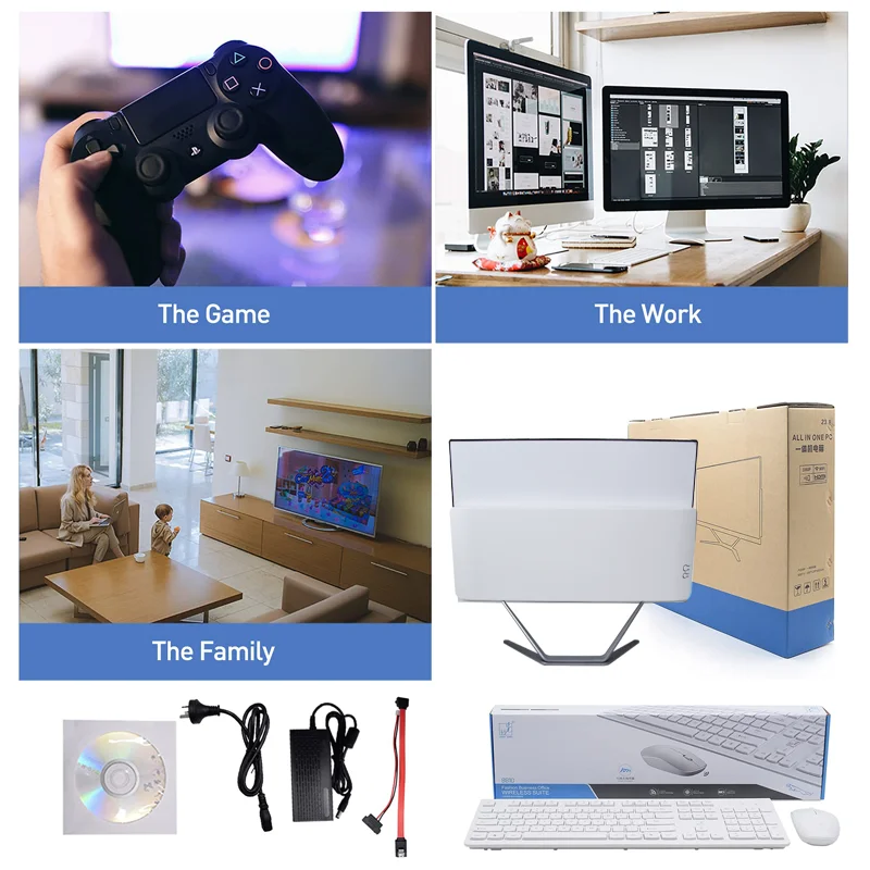 Aio Ordenador 21.5inch 24inch Desktop All In One Pc With 8/9 Th Gen I3 I5 I7 Processor Pc Curved Computer Hardware & Software pc