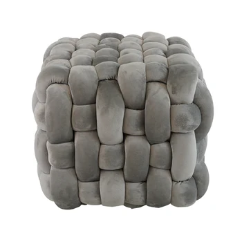 Modern Nordic Luxury Small Upholstered Ottoman Foot Stool Soft Ottoman Pouffe