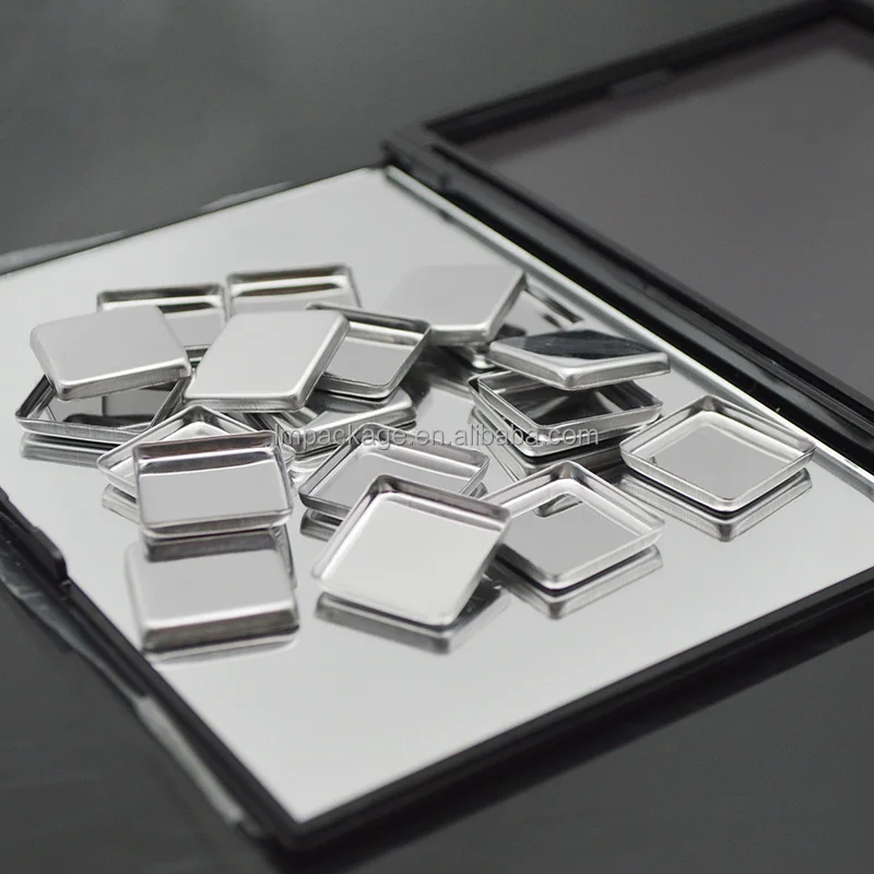 20mm Anti-rust Square Shape Empty Magnetic Cosmetics Metal Pans for Eye Shadow