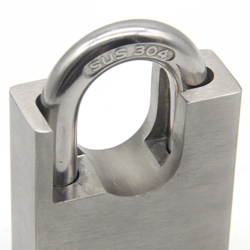 Custom Logo and Package Free Sample Stainless Steel 304 Padlock with Brass Keys