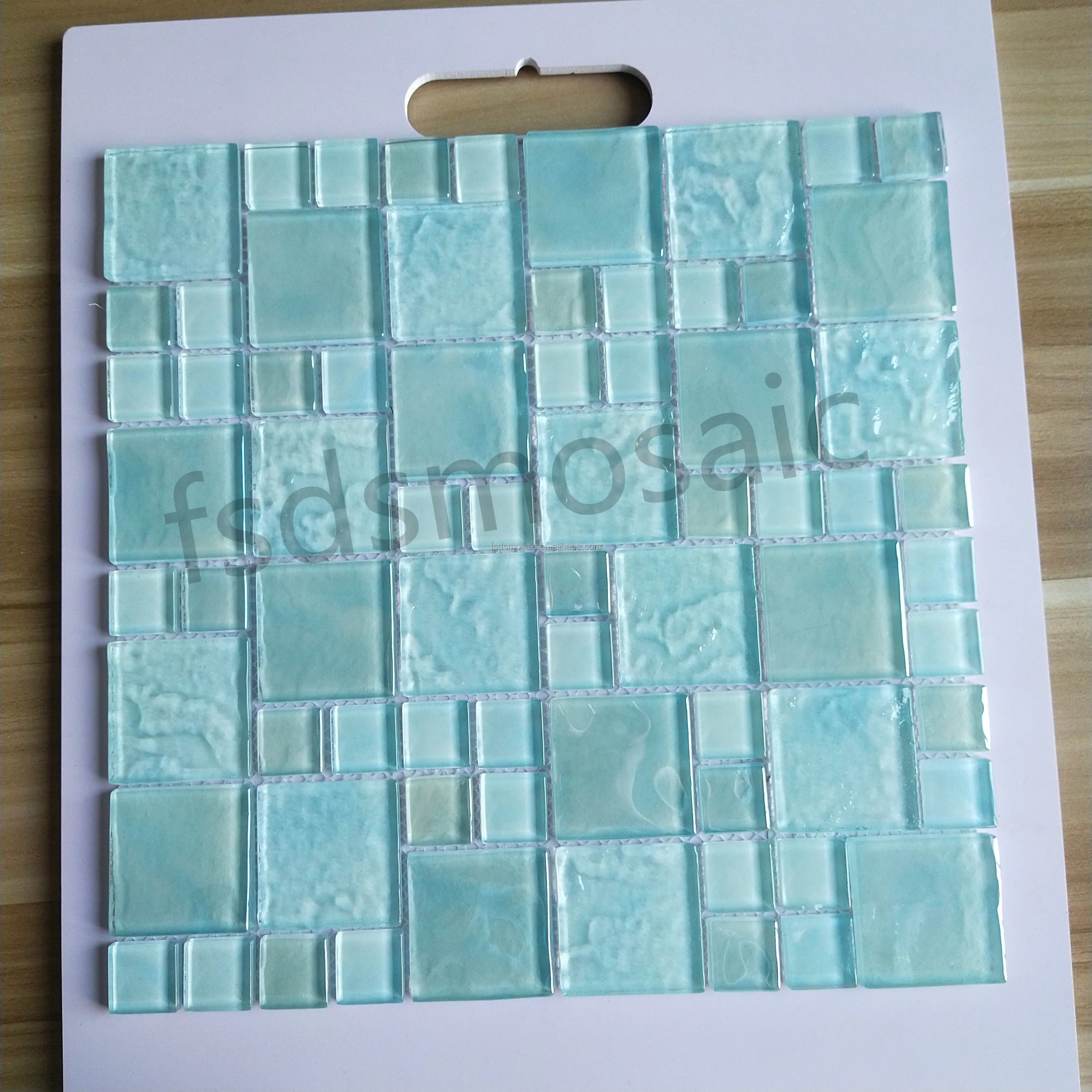 Swimming Pool Glass Mosaic Colorful  Iridescent Tiles Strip Swimming Pool Mosaic Tile Wall Floor Decoration