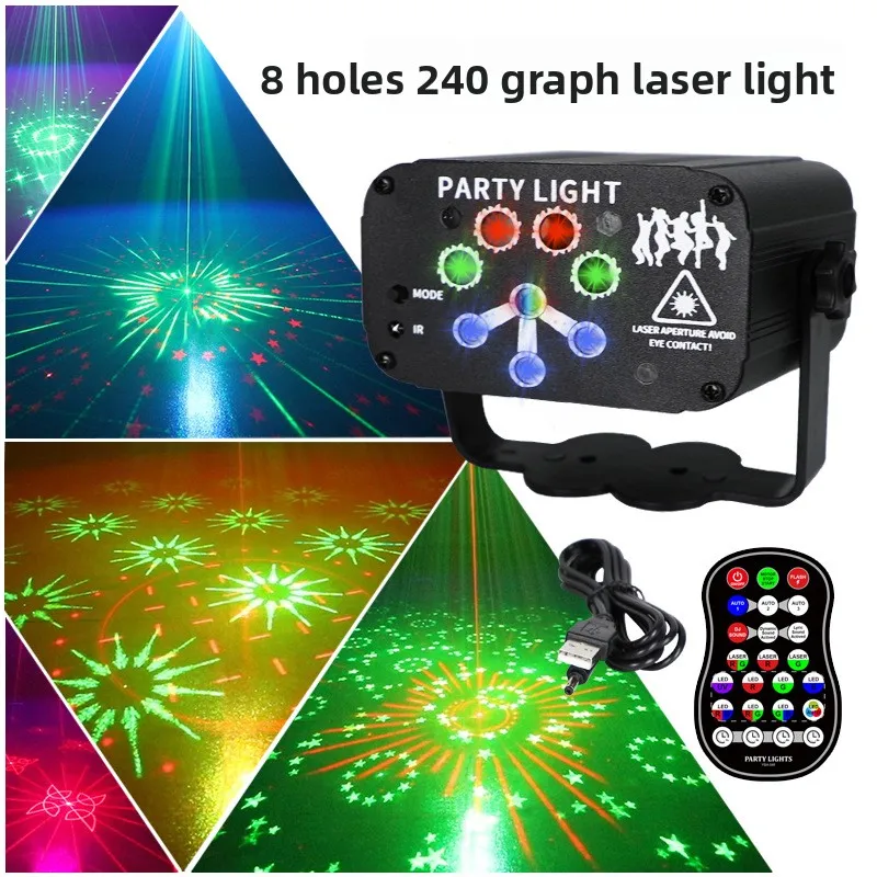 R90 Mini Laser Light Sumber LED Berwarna Ungu UV Disko KTV Suasana Lampu Panggung untuk Natal & Halloween
