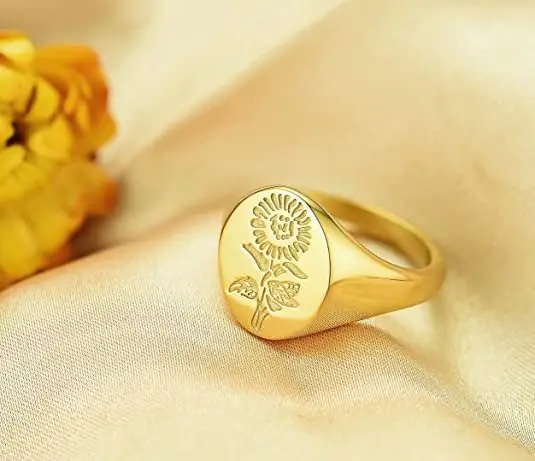 Signet Ring Custom Made Masonic Rings Stainless Steel Signet Ring 18k Gold Plated Customizable