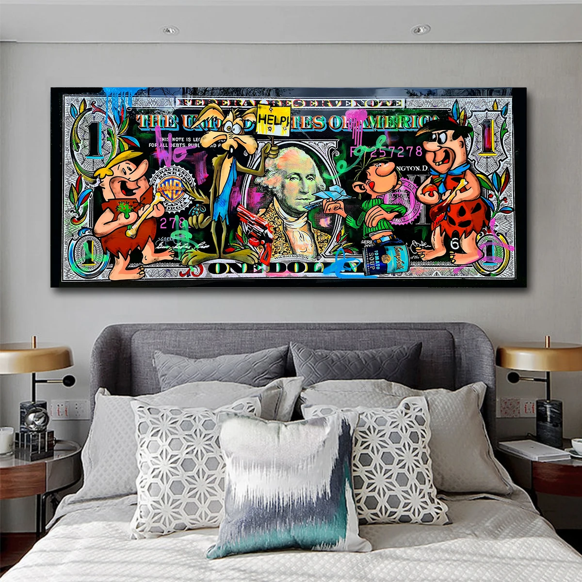 Wholesale US Dollar Canvas Prints Painting and Wall Art Graffiti Pop Art  Posters and Prints Picture Cuadros Living Room Home Decoration From  m.