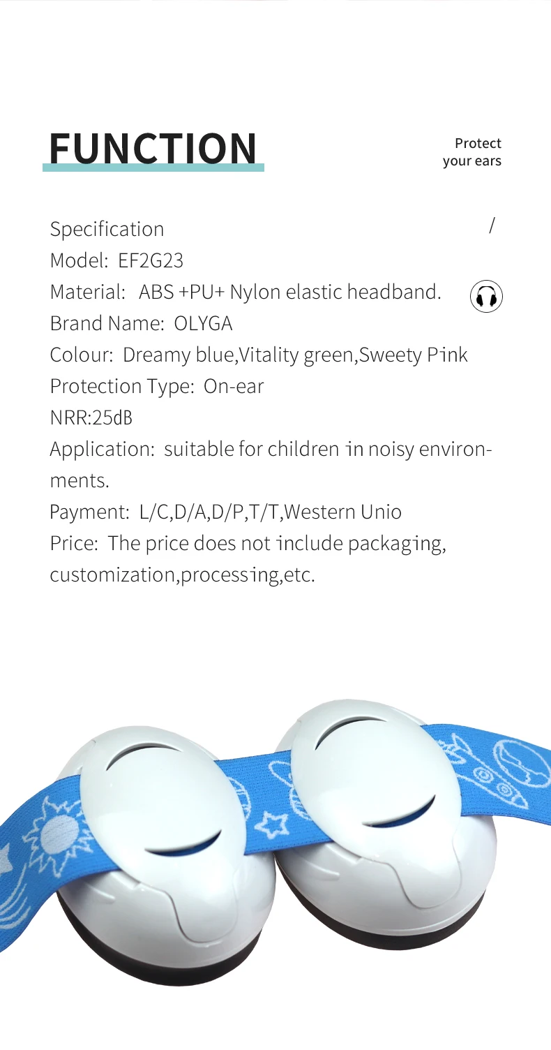 Baby Ear Muffs Noise Blocking For Infants With Elastic Headband Hearing