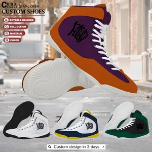 2026 New Arrivals Custom Made Logo Design Leather Wholesale New Design High Quality Professional Wrestling Boxing Shoes