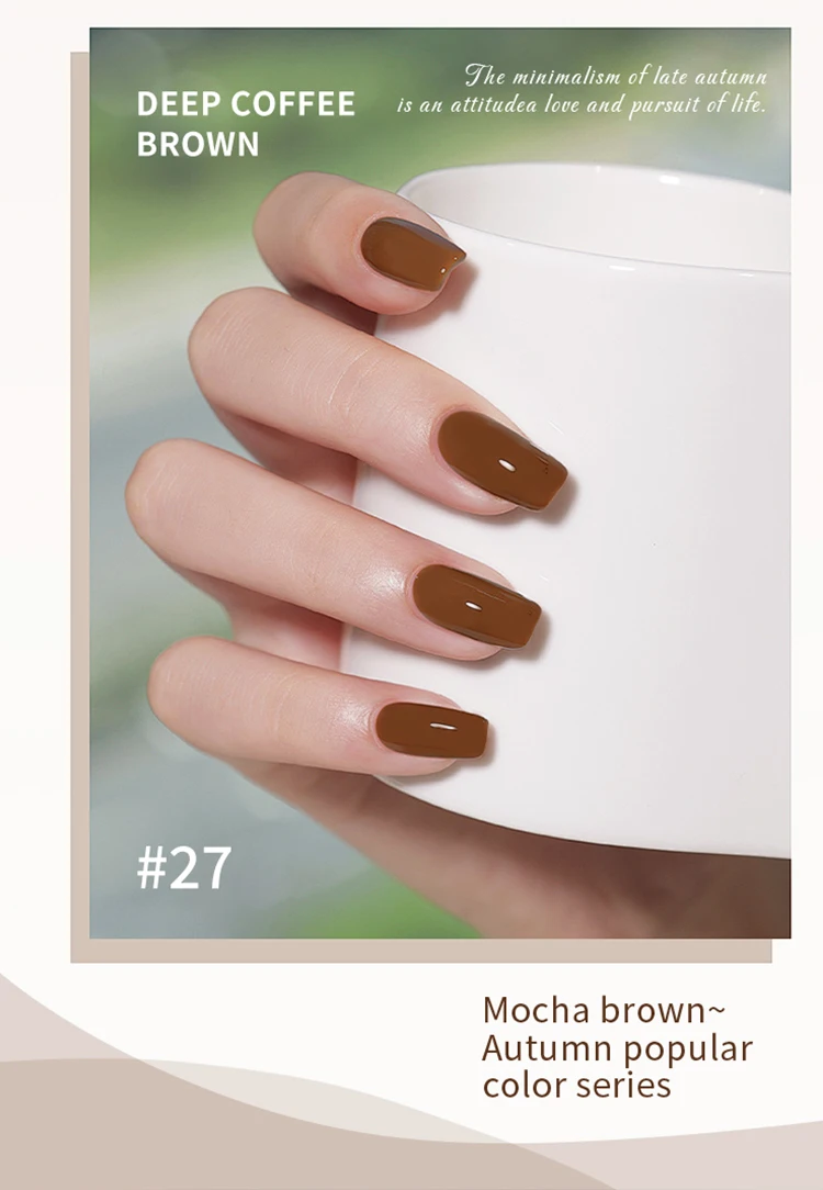 odm free custom brown gel nail polish set 30 colors gel nail polish kit-5