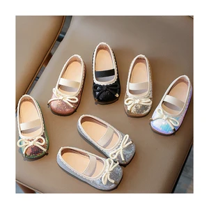 Princess Wedding Party Shoes for Children New Design Slip on Kids Footwear Wholesale Fashion Sequin Toddler Girl Dress up Shoes