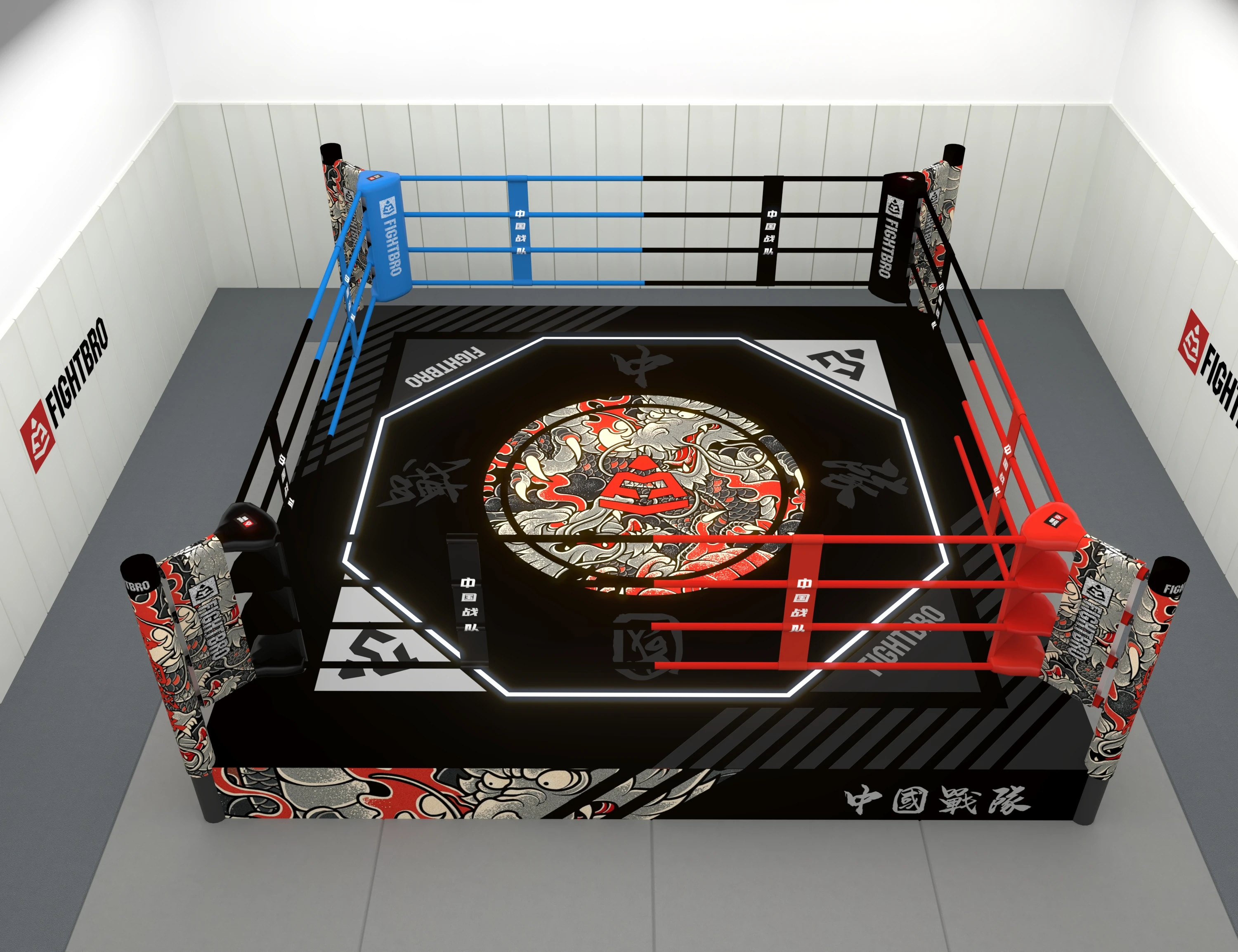 Боксерский ринг для продажи 4-7 м предназначенный соревнований по кикбоксингу используемых в славных и ФС-соревнованиях