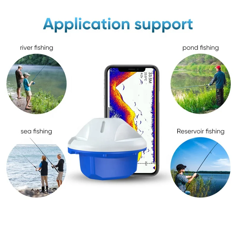 Underwater Echo Sounder Color Bluetooths Depth Sea Visual Fishing Bait Boat Android Ios Phone Wireless Sonar Sensor Fish Finder