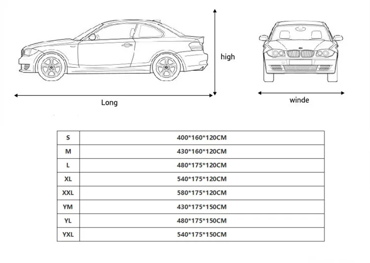 Thermal Thick Shell Car Cover Super Breathable Waterproof Windproof Snow Sun Rain UV Protective Outdoor All Weather