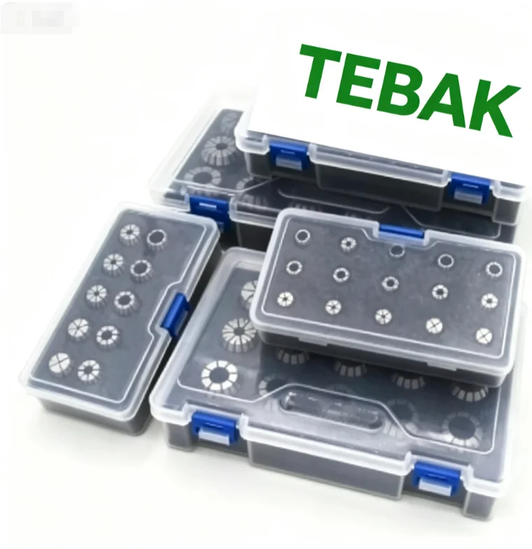 TEBAK ER Spring Collet Set From ER11 to ER40, Complete Range of CNC Milling Machine and Machining Center Tool Holder Accessories