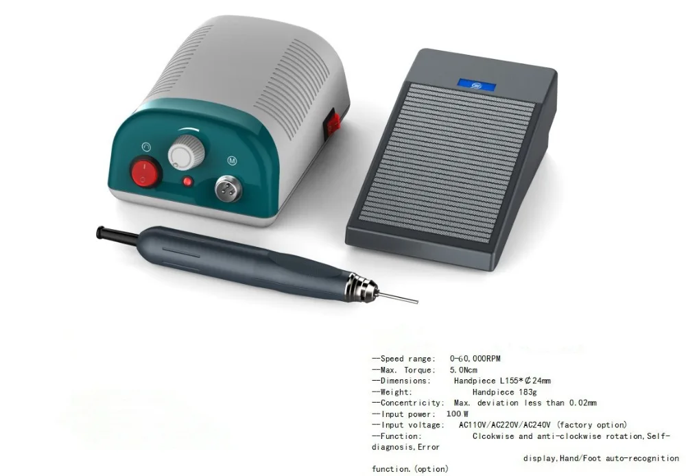 Dental Lab Polisher Non-Carbon Brushless Micromotor Machine 50K RPM ...