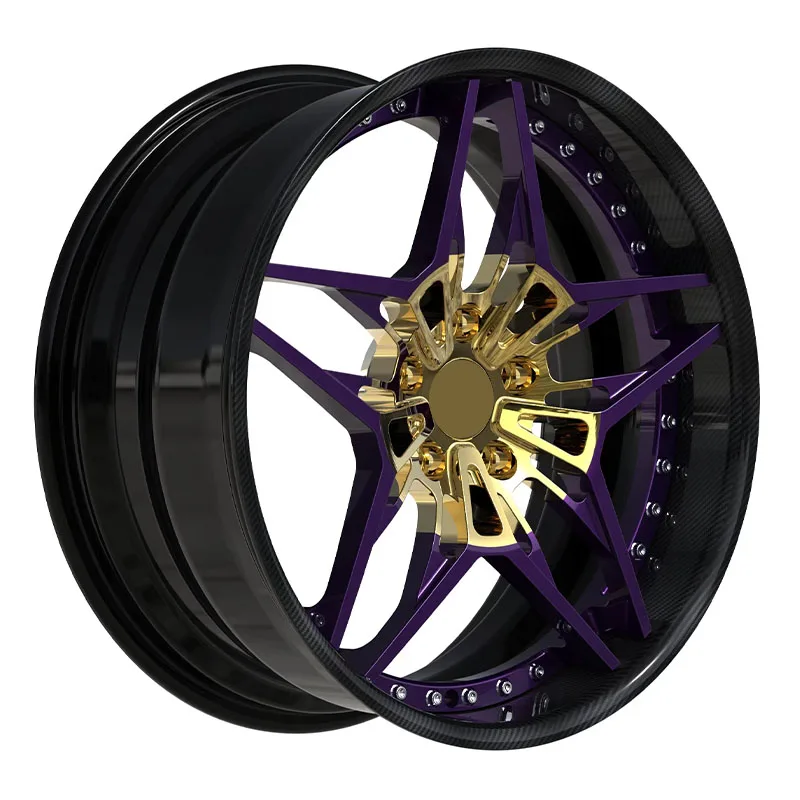 Two Pieces of Personalization Custom 18 19 20 21 22 23 24 Inch Car Wheels T6061 Aluminum Alloy Forged Wheels factory