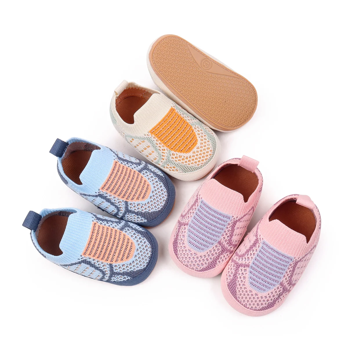 Comfortable Airy Stretchy Flexible Snug Stylish Slip-on All Seasons Infant Shoes for Boys and Girls