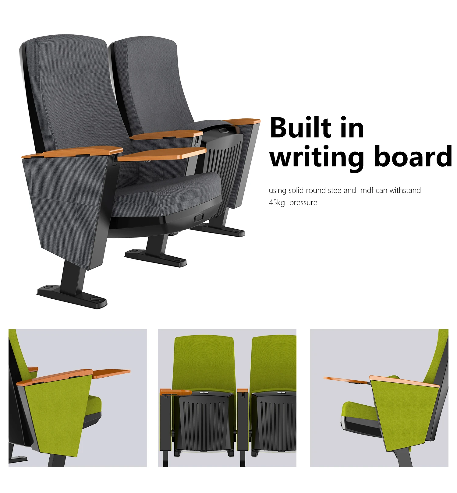 Modern Auditorium Chairs with Solid Wood Armrests for Theaters and ...