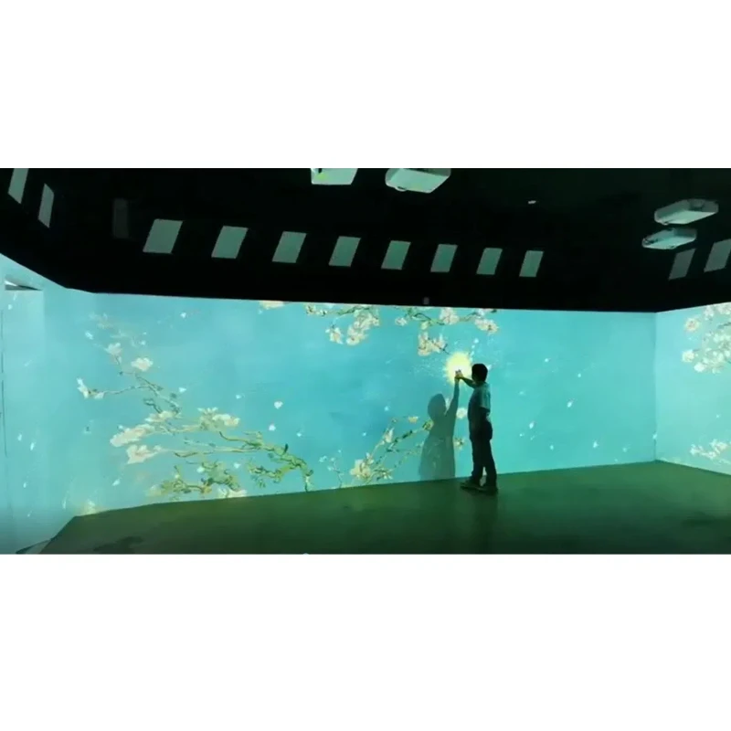 Digital Art Interactive Projection Hand Touch Wall 2MM Precision Laser Touch Tech Museum Interactive Wall Immersive Exhibition
