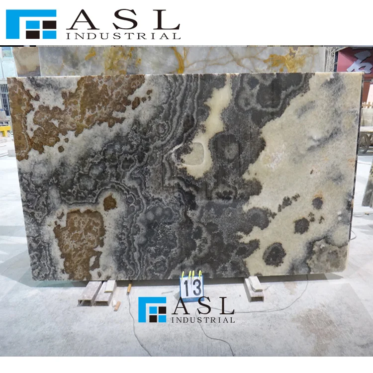 Natural black onyx slabs polished stone panels black and gold mexico translucent onyx stone tile onix epoxy slabs