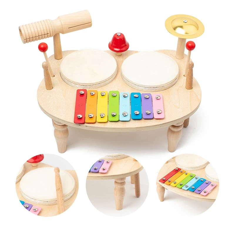 OATHX Kids Wooden Musical Instruments Set | 12-Piece Montessori Sensory Toys For Toddlers, Birthday Gifts