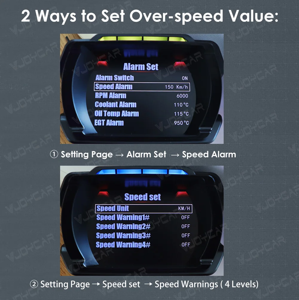 VJOYCAR V580 OBD Racing Gauge - Universal Car Logo Adjust