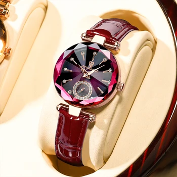 POEDAGAR 719Women Watch Fashion Leather Quartz Waterproof Rose Gold Top Brand Luxury Quality Lady Wrist For Gift