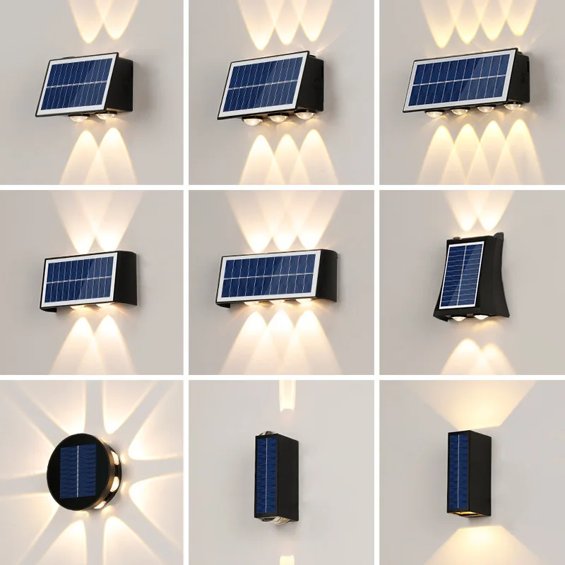 Nova Lucerna Solaris Muralis LED IP65 Hydrofuga ad Muros Exteriores Portas Atriaque Et Signa Portarum Parva Muri Fixa