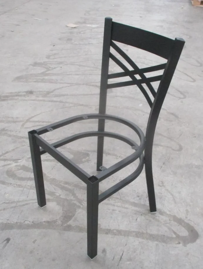 Modern Restaurant Furniture Sets Black Metal Dining Chair For