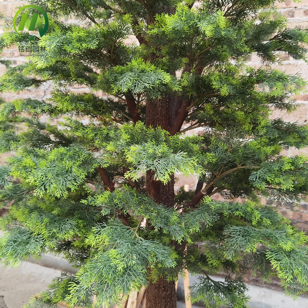 Artifical Pine Tree Evergreen Cedar Tree Tower Type Faux Subfrigid Coniferous Forest Tree for Indoor Outdoor Decoration