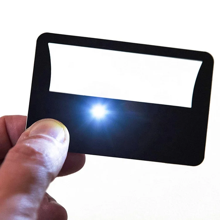 JAXY Credit Card PVC Magnify Glasses with LED Light OEM logo Reading LED Magnifier