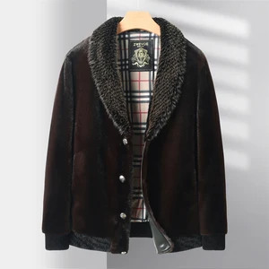 Hot Selling Men'S Winter Outwear Furry Reversible Faux Fur Jacket Coat Artificial Mink Fur Coat Wholesale