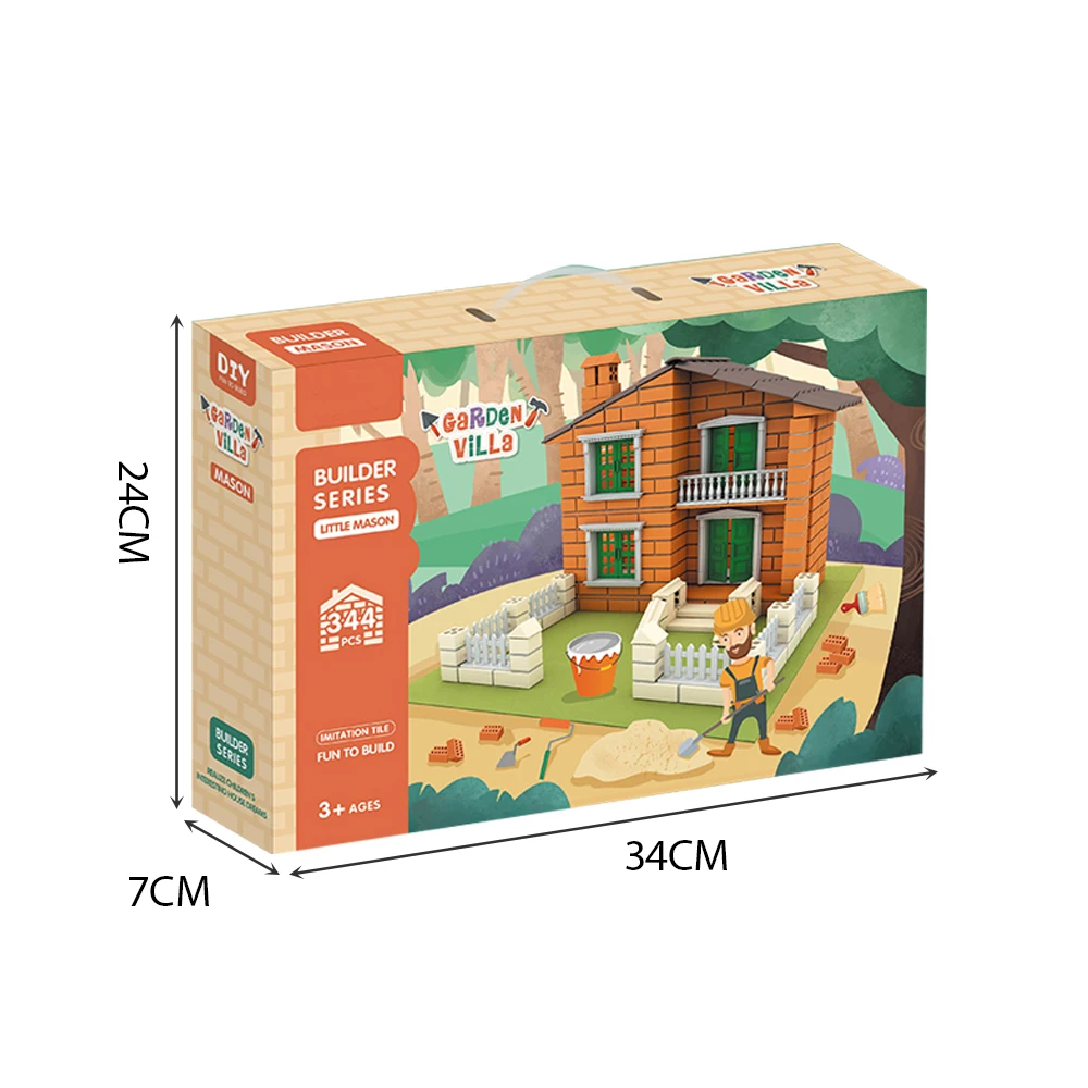 303 PCS Mini Bricks Toy DIY Building Blocks Kit Cement Construction Engineering Set with Architecture Toy Models for Kids