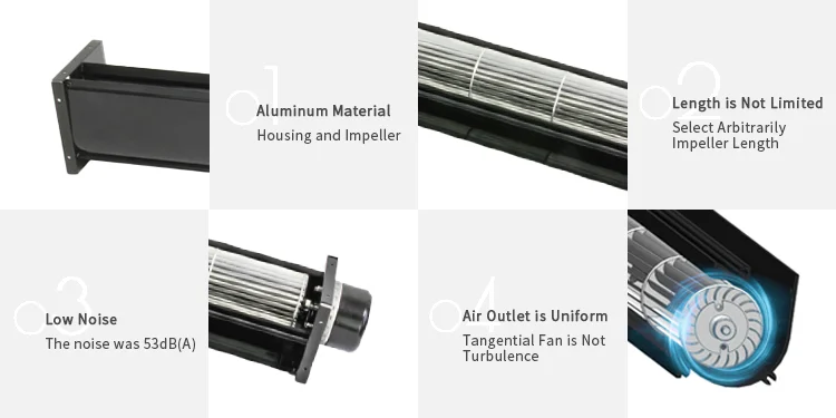 Tangential Fan, 24V, 65MM, Aluminum - detail 4