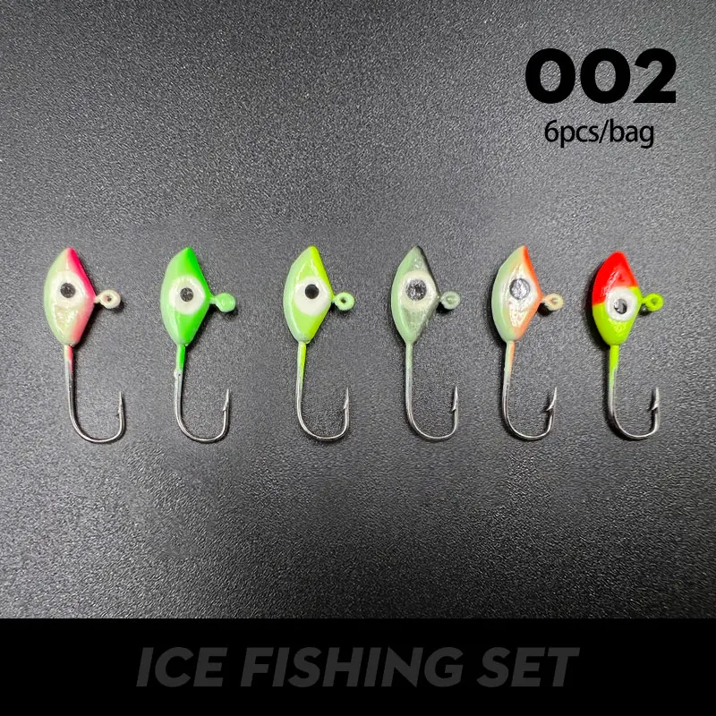 Laxygo Ice Fishing Jig Set - Lead Jig Heads For Panfish, Pike, Walleye, Perch & Crappie